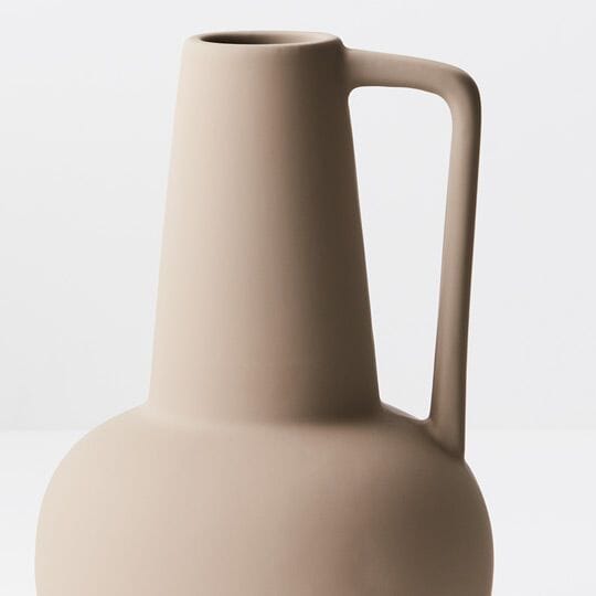 Charli Ceramic Vase in Satin Sand