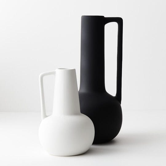 Charli Ceramic Vase in Satin White