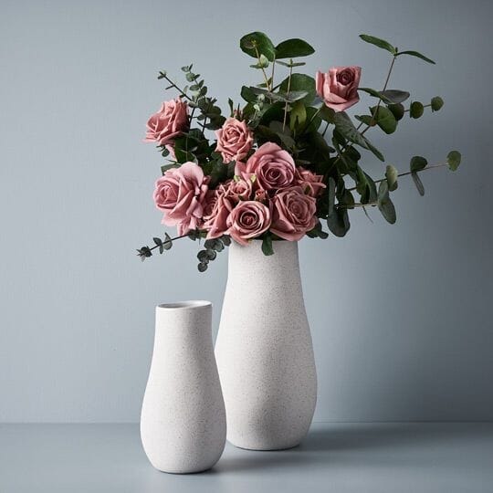 Dalida Stoneware Vase in White 19cm