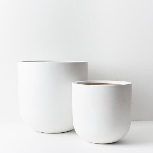 Delphine Egg Pot in Matte White 40cm