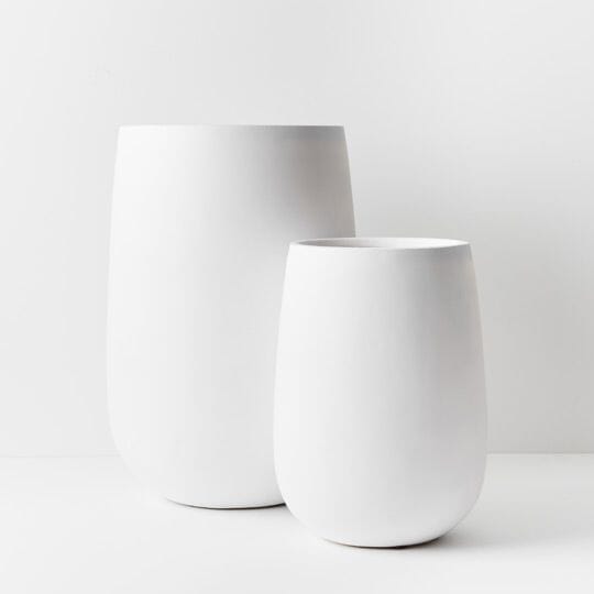Delphine Tall Pot in Matte White 50cm