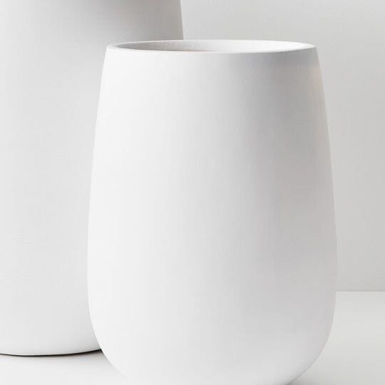 Delphine Tall Pot in Matte White 50cm