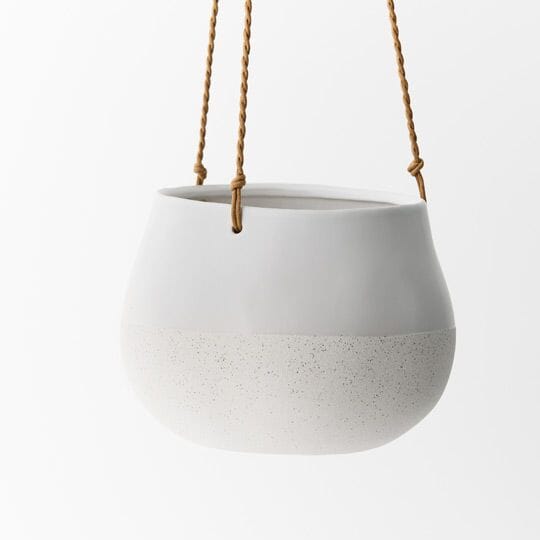 Mimi Ceramic Hanging Pot in White - Large
