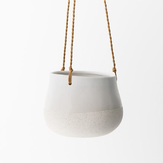 Mimi Ceramic Hanging Pot in White - Medium