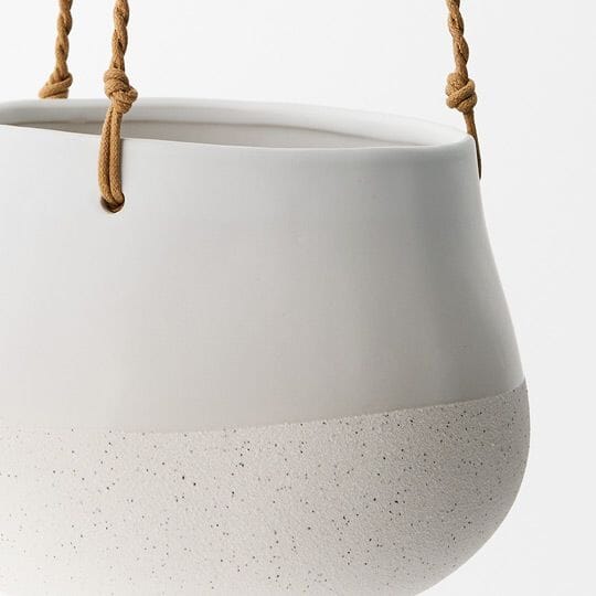 Mimi Ceramic Hanging Pot in White - Medium