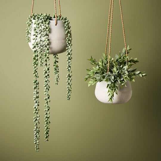 Mimi Ceramic Hanging Pot in White - Medium