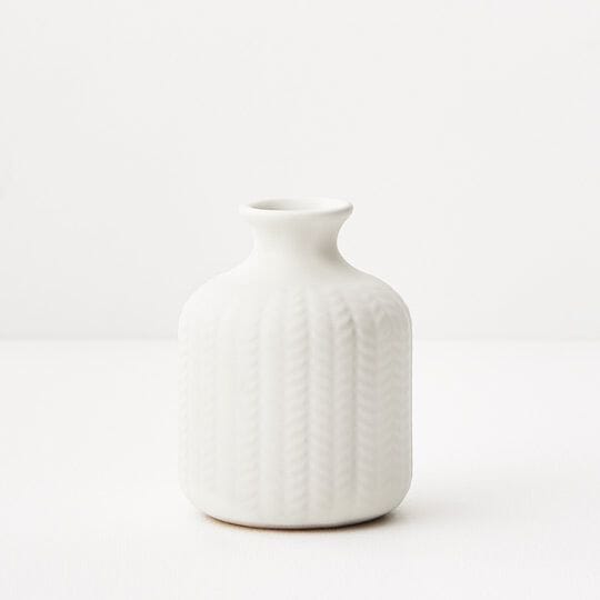 Peggy Ceramic Vase in Satin White 9.5cm