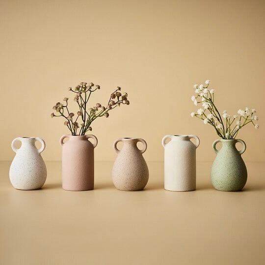 Zaha Ceramic Vase in Almond