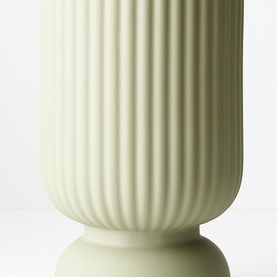 Gia Ribbed Pedestal Vase in Pistachio 30cm