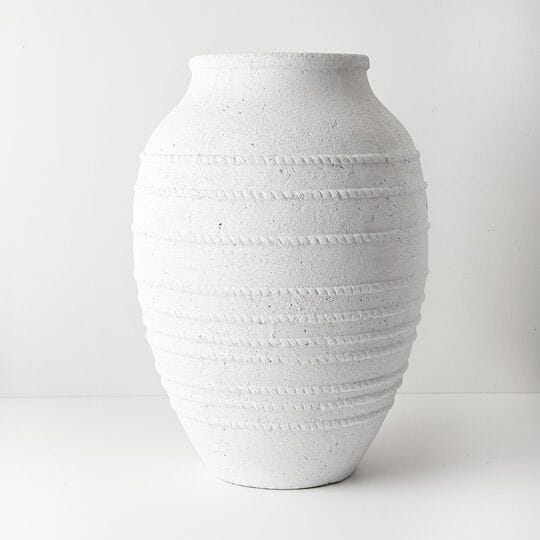 Sicilia Stoneware Pot in Antique White 70cm