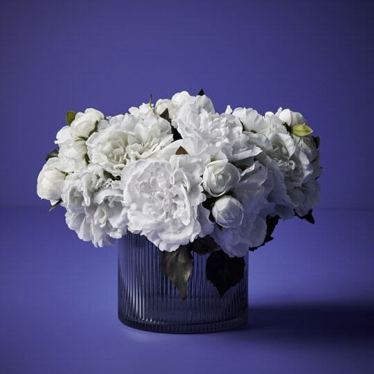 Peony Artificial Bouquet in White 35cm