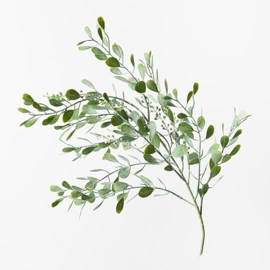 Boxwood Berry Faux Spray Grey Green 66cm