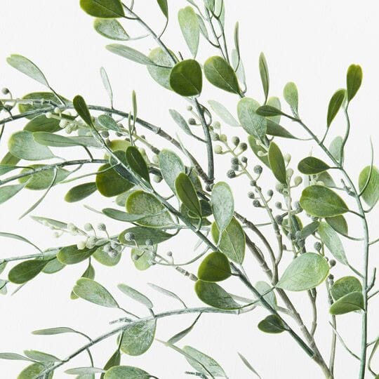 Boxwood Berry Faux Spray Grey Green 66cm