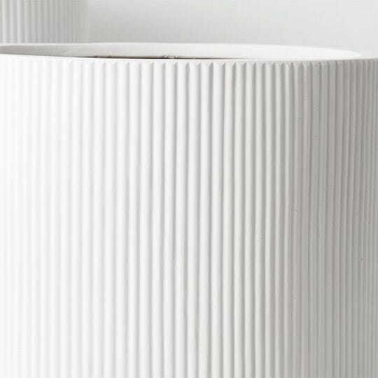 Jamila Ribbed Pot in Matte White 55cm