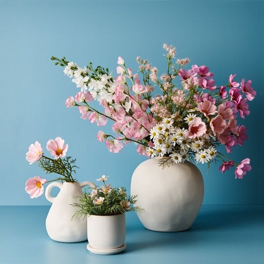 Berry Flowering Artificial Spray in Light Pink 68cm