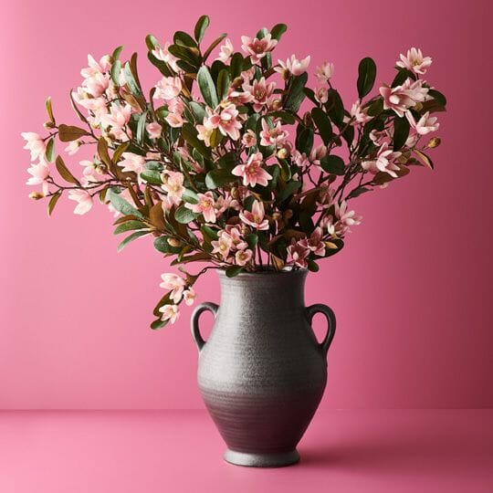 Magnolia Faux Pearl Spray in Pink/White/Green - 83cm