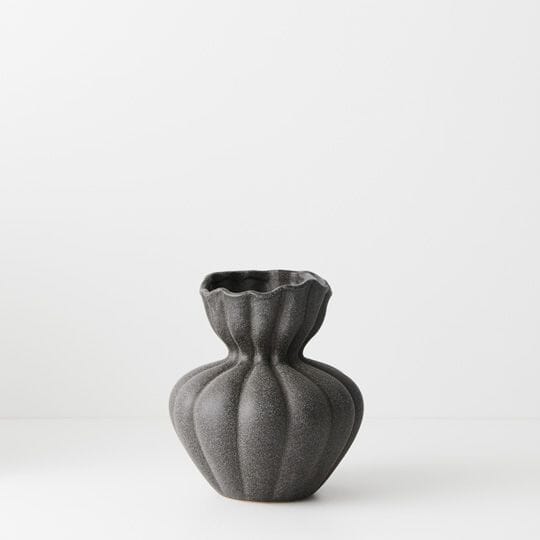 Donatella Stone Vase in Charcoal 19cm
