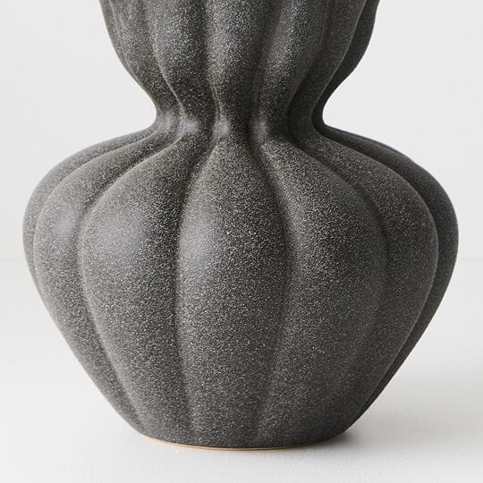 Donatella Stone Vase in Charcoal 19cm