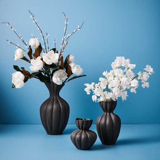 Donatella Stone Vase in Black 30cm