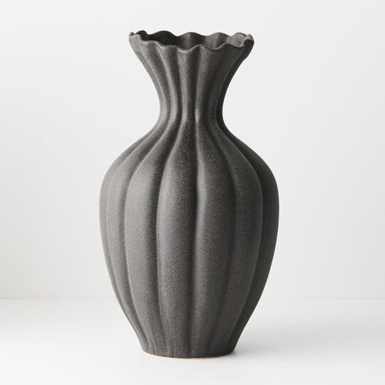 Donatella Stone Vase in Black 40cm