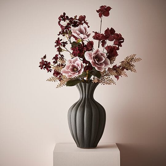 Donatella Stone Vase in Black 40cm