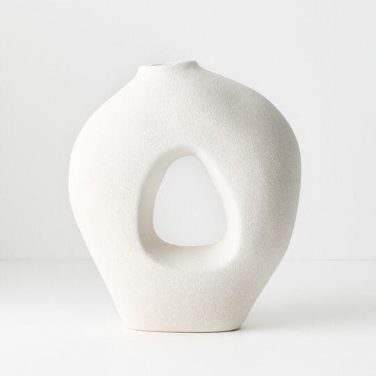 Frida Ceramic Vase in White - Large