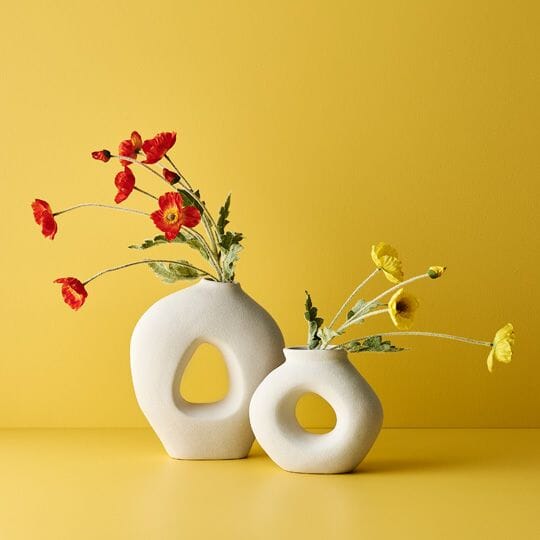 Frida Ceramic Vase in White - Large
