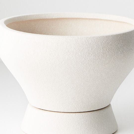 Frida Stone Bowl W/ Saucer in Matte White