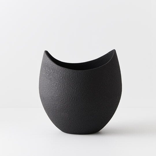Syros Ceramic Pot or Vase in Black