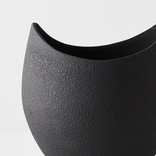 Syros Ceramic Pot or Vase in Black
