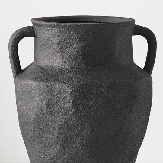Tamia Stone Vase in Black 30cm