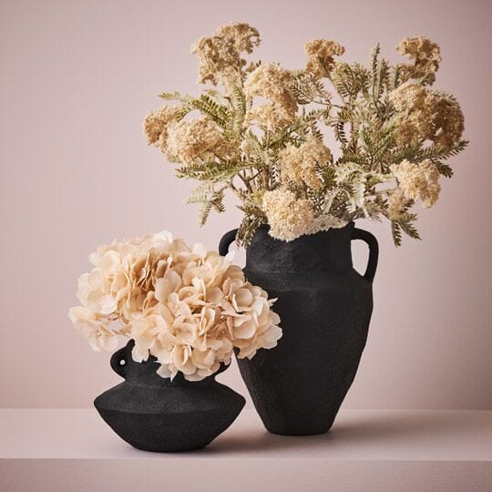 Tamia Stone Vase in Black 30cm