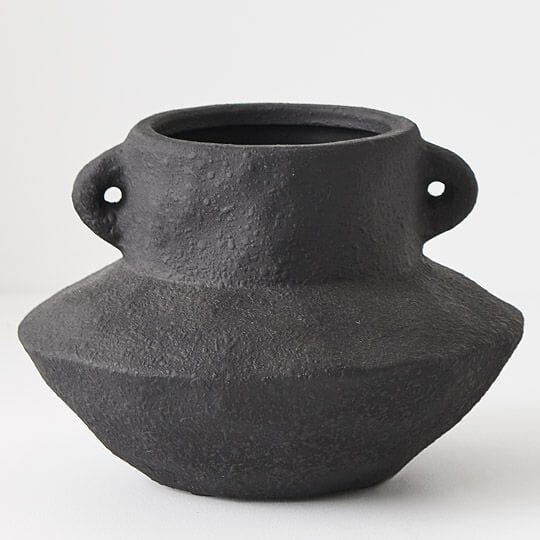 Tamia Stone Vase in Black 20cm
