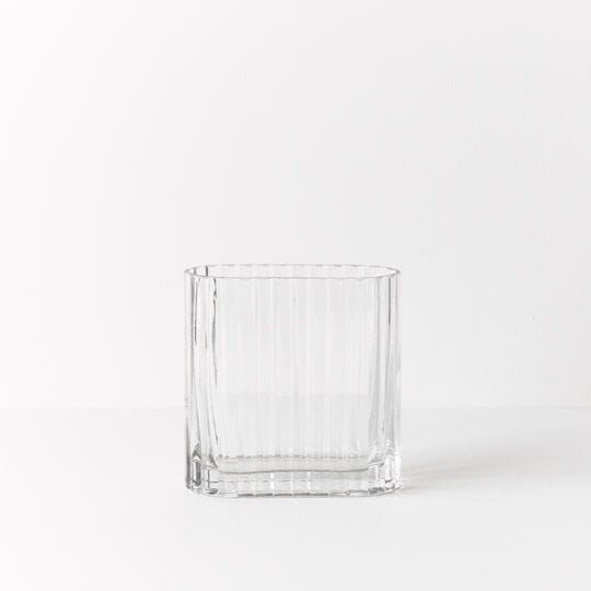 Paloma Oval Ripple Vase in Clear 16cm