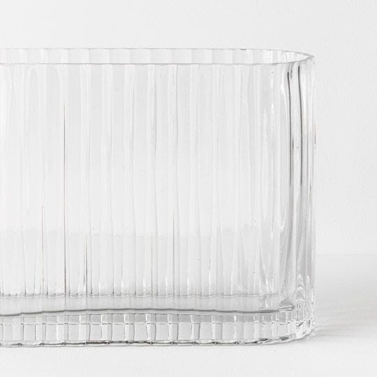 Paloma Oval Ripple Vase in Clear 16cm