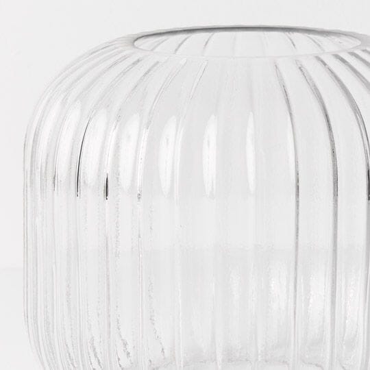 Lola Ripple Glass Vase in Clear 15cm