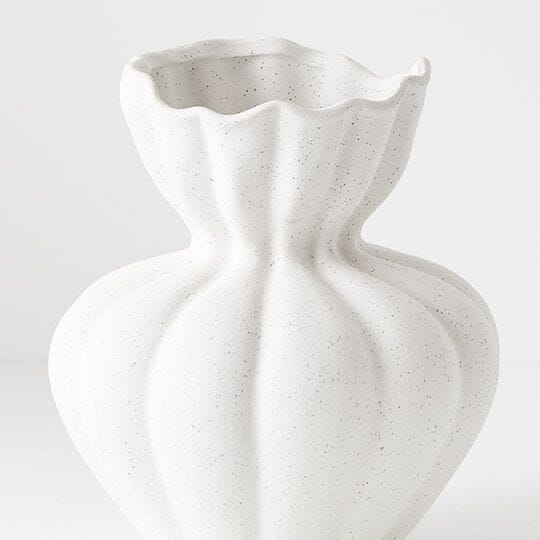 Donatella Stone Vase in White 19cm