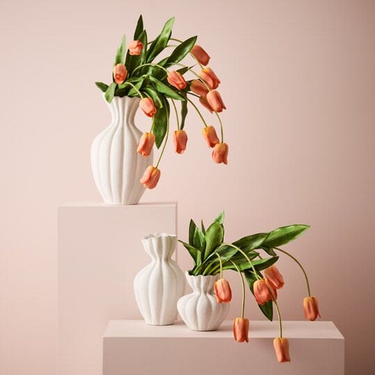 Donatella Stone Vase in White 19cm