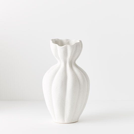Donatella Stone Vase in White 30cm