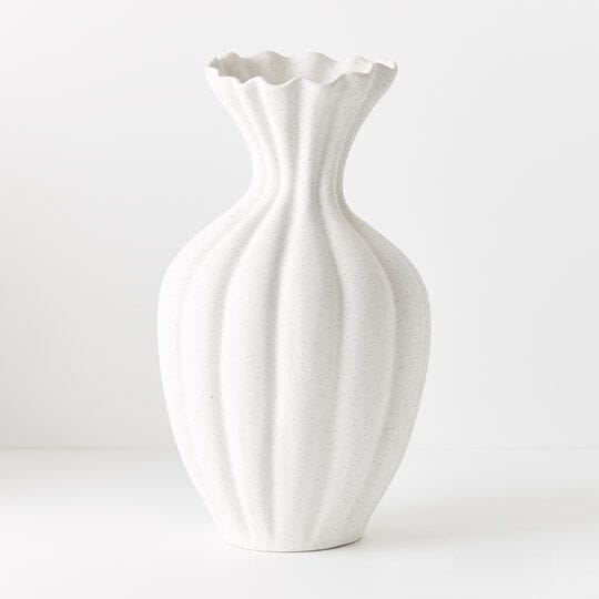 Donatella Stone Vase in White 40cm