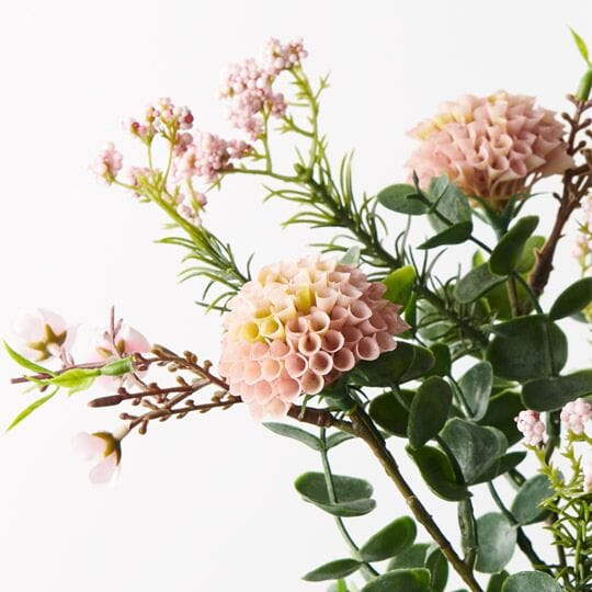 Dahlia Artificial Mix Bouquet in Pink/Green 34cm