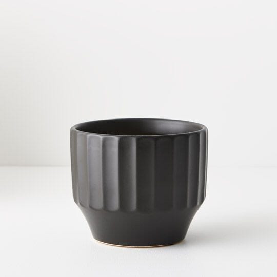 Estella Ceramic Footed Pot in Black- Small