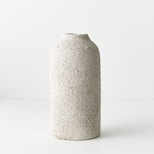 Margarida Stone Textured Vase in Antique Grey 30cm