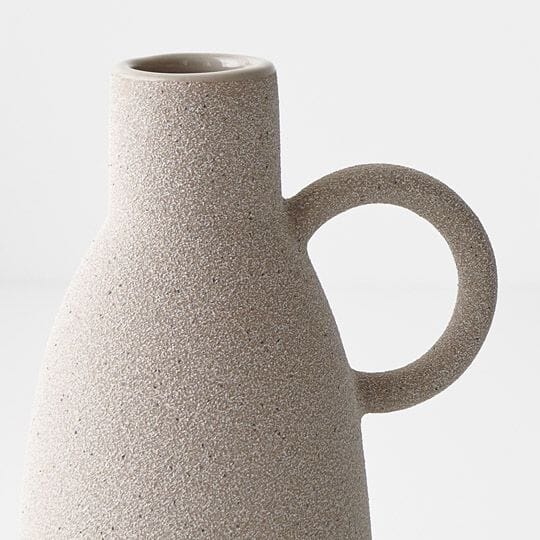 Katia Stone Vase W/ Handle in Matte Grey 12.5cm