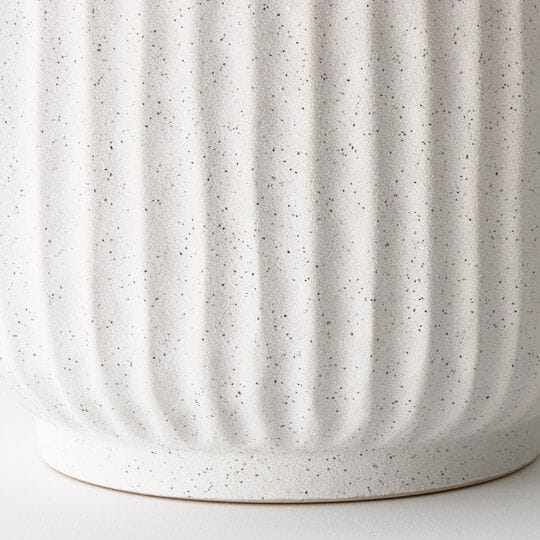 Katia Stoneware Ribbed Pot in White 19cm