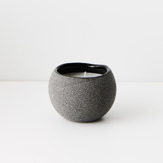 Sabine Rose Candle in Black Stone 8cm