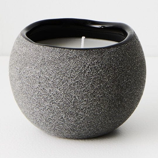Sabine Rose Candle in Black Stone 8cm