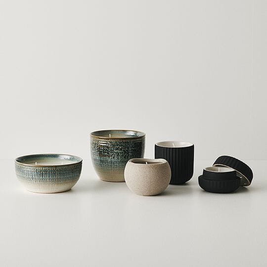 Sabine Rose Candle in Black Stone 8cm