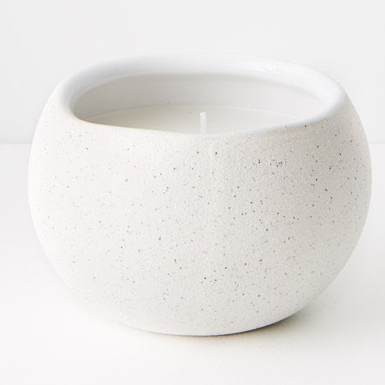 Sabine Bergamot Candle in White Stone 12cm