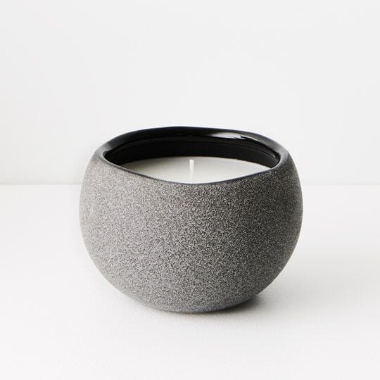 Sabine Rose Candle in Black Stone 12cm